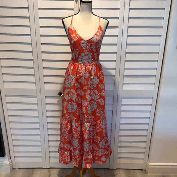 Cupshe Dresses & Skirts - Cupshe Orange and Teal Cut out back strappy Sleeveless Maxi Sundress
